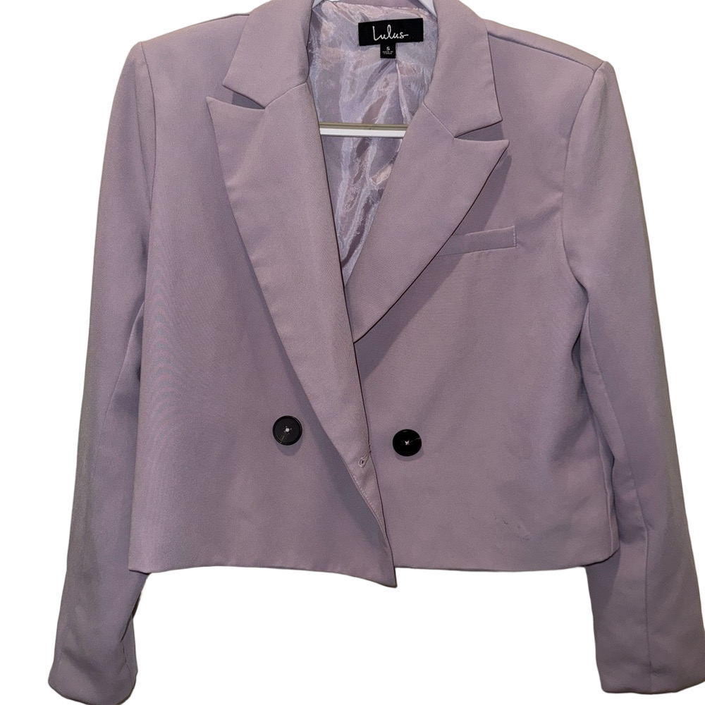 Lulu's Lilac Lavender Purple Double-Breasted Blazer